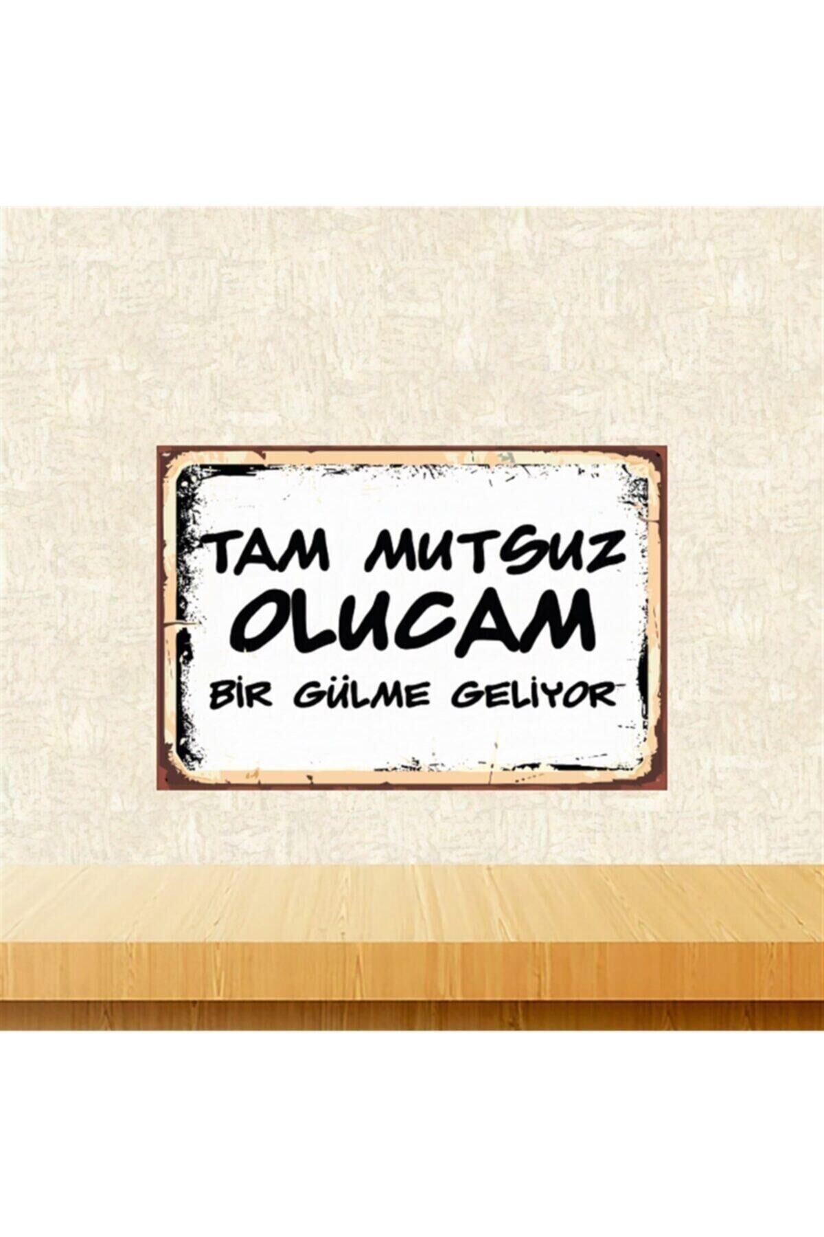 Tam Mutsuz Olucam 20-30 Cm Retro Ahşap Poster Tkfx4373
