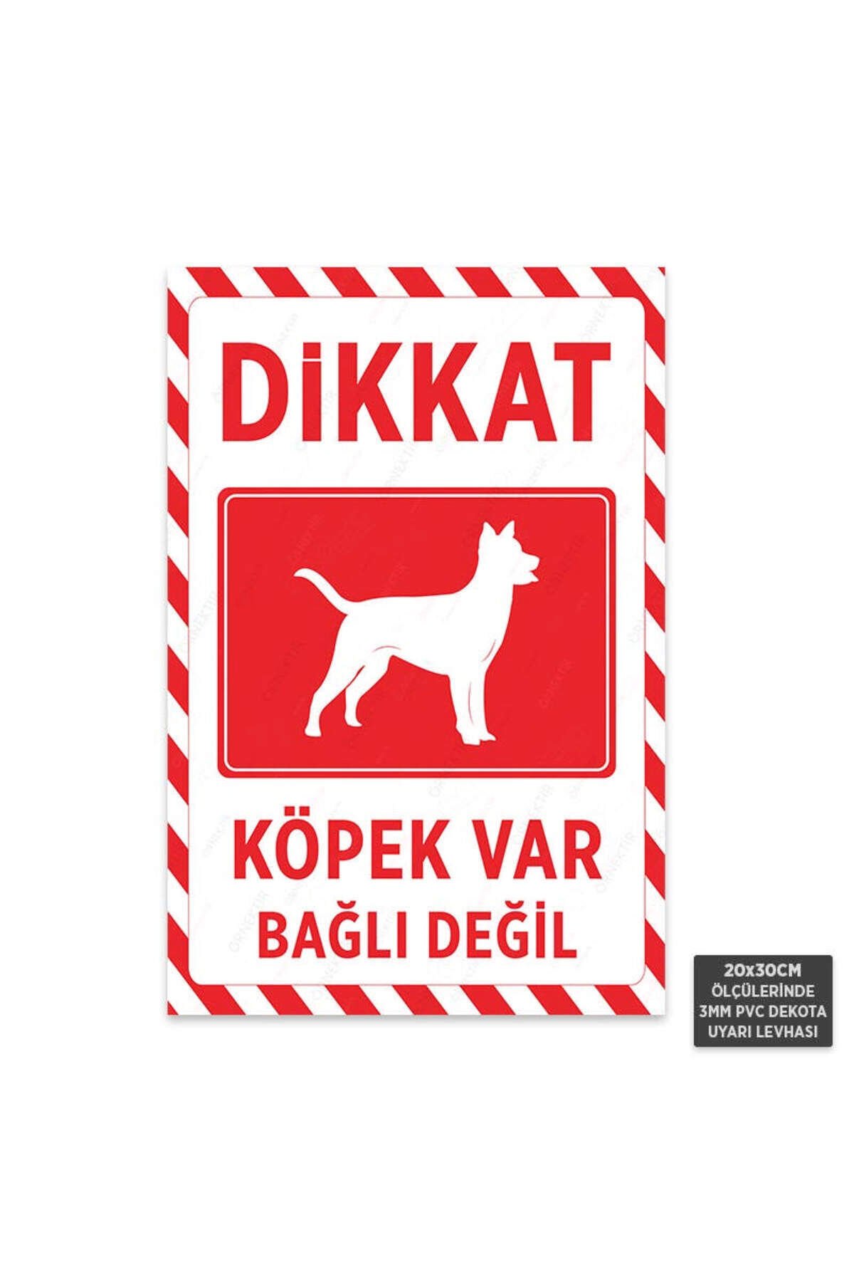 U1146 - Dikkat Köpek Var Bağlı Değil Dekota Uyarı Levhası (20x30cm)