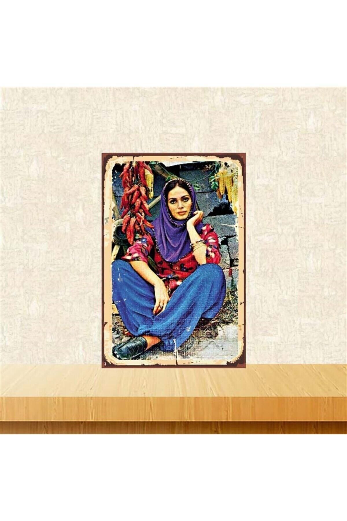 Türkan Şoray Retro Ahşap Poster