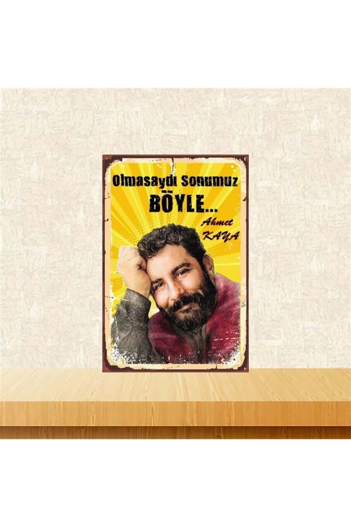 Olmasaydı Sonumuz Böyle Ahmet Kaya 20-30 Cm Retro Ahşap Poster