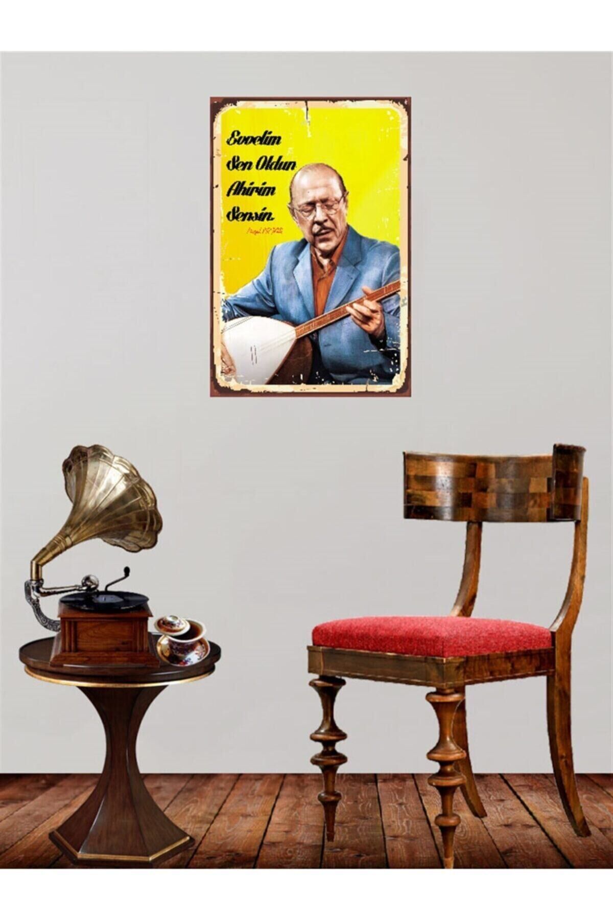 Neşet Ertaş 30*45 Cm Retro Ahşap Tablo Tkfx14480