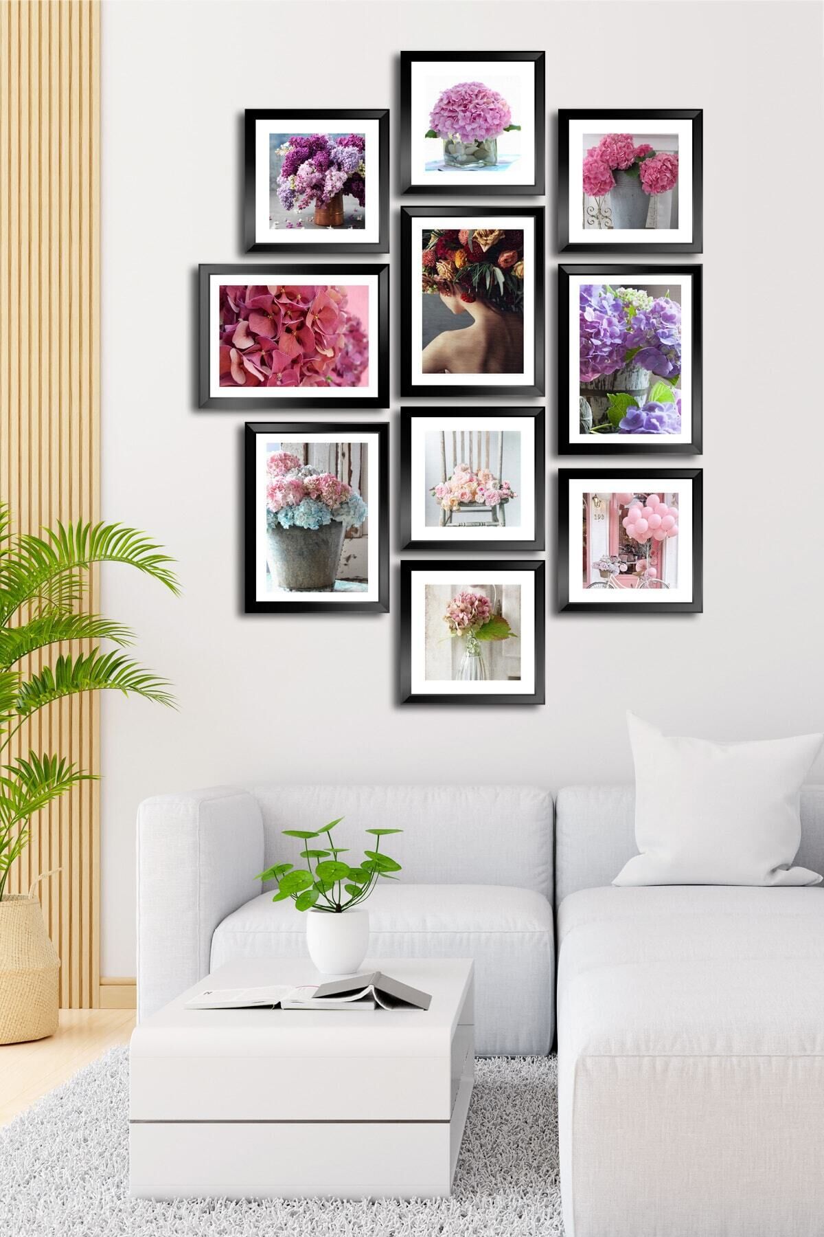 10 Parçalı Çerçeve Görünümlü Mdf Tablo Seti Flm089