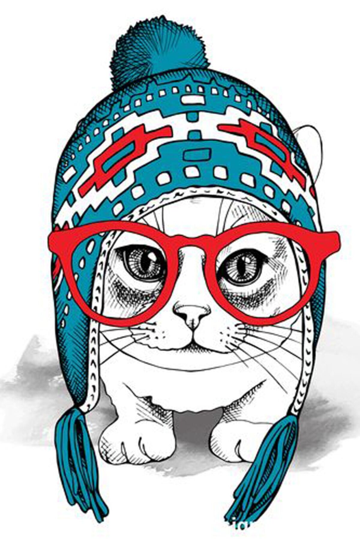 Kışın Kedi Ahşap Poster 20x30 - Mdf