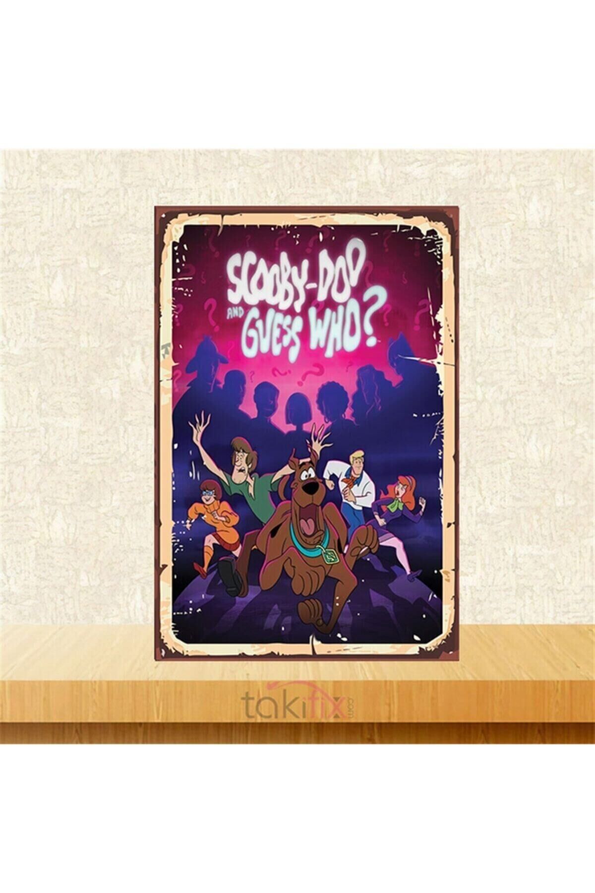 Scooby Doo Tasarımlı 20-30 cm Retro Ahşap Poster