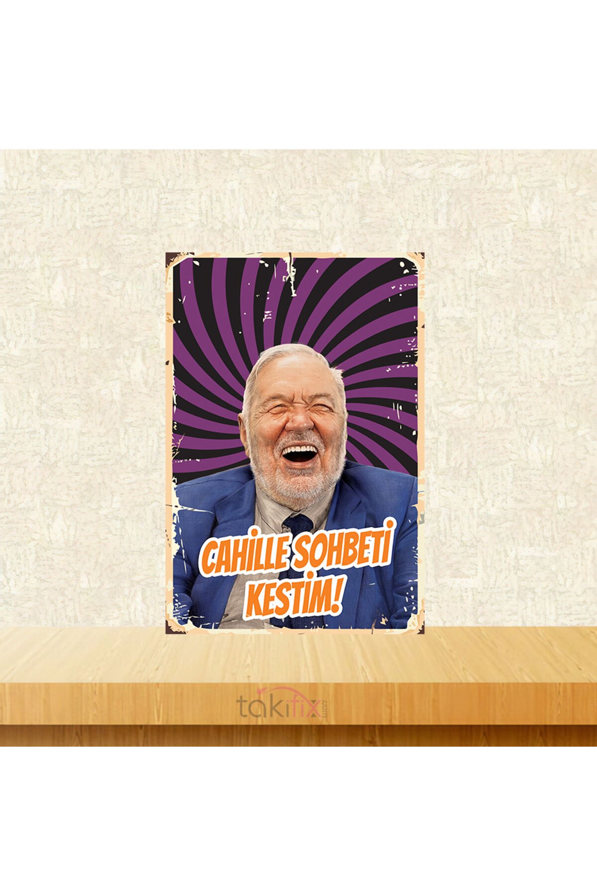 Cahille Sohbeti Kestim İlber Ortaylı 20x30 Cm Retro Ahşap Tablo