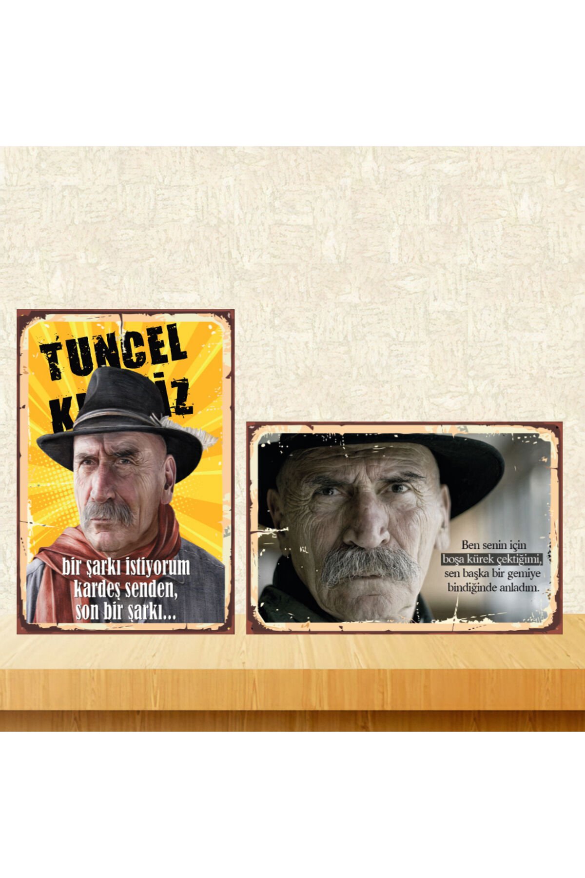 Tuncel Kurtız Temalı 2 Adet 20x30 CM MDF Ahşap Tablo Seti 029