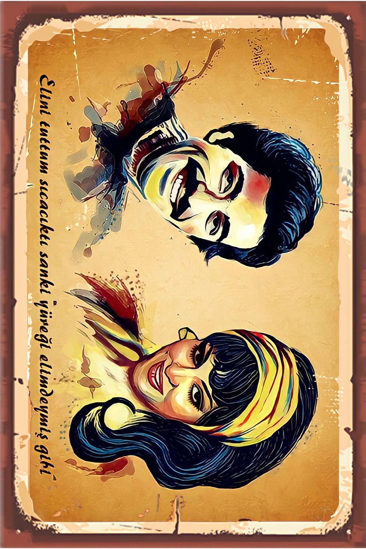 Yeşilçam Temalı Retro Ahşap Poster