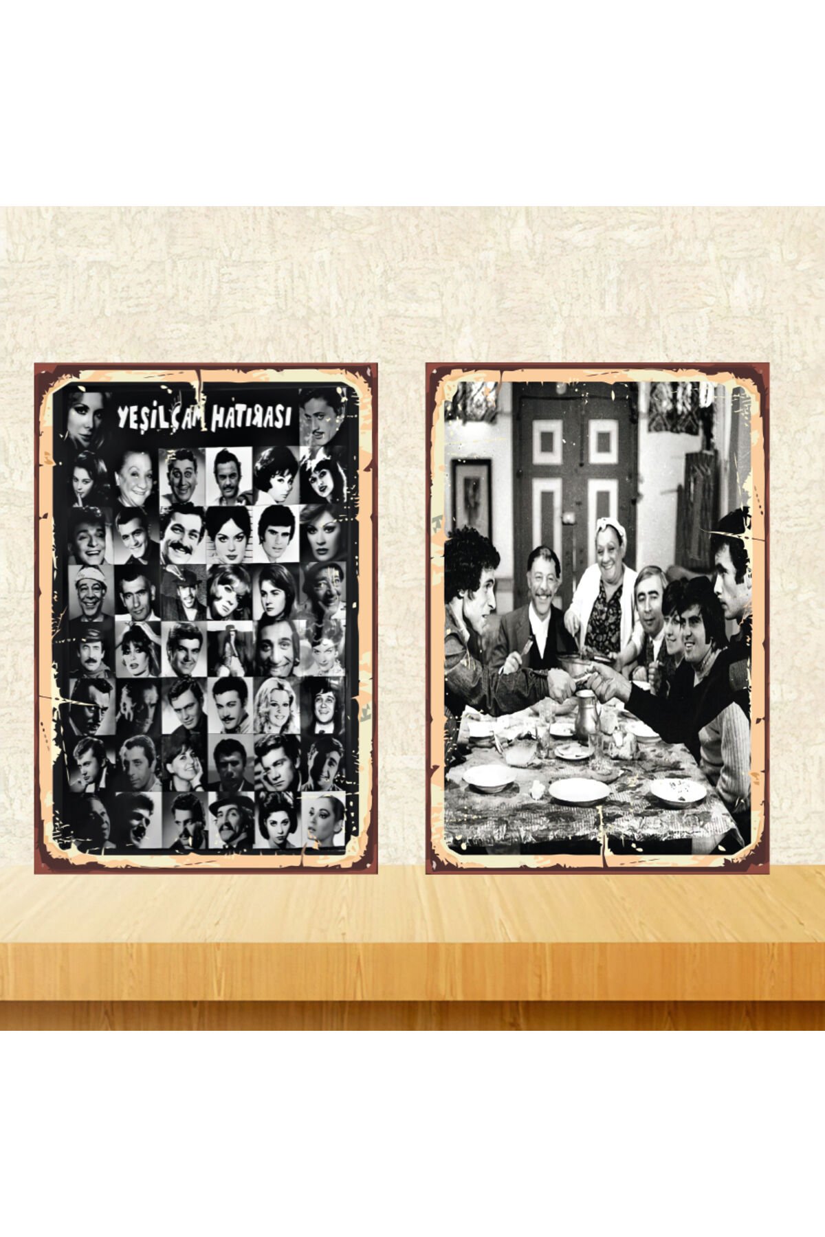 Yeşilçam Temalı Temalı 2 Adet 20x30 CM MDF Ahşap Tablo Seti 02910