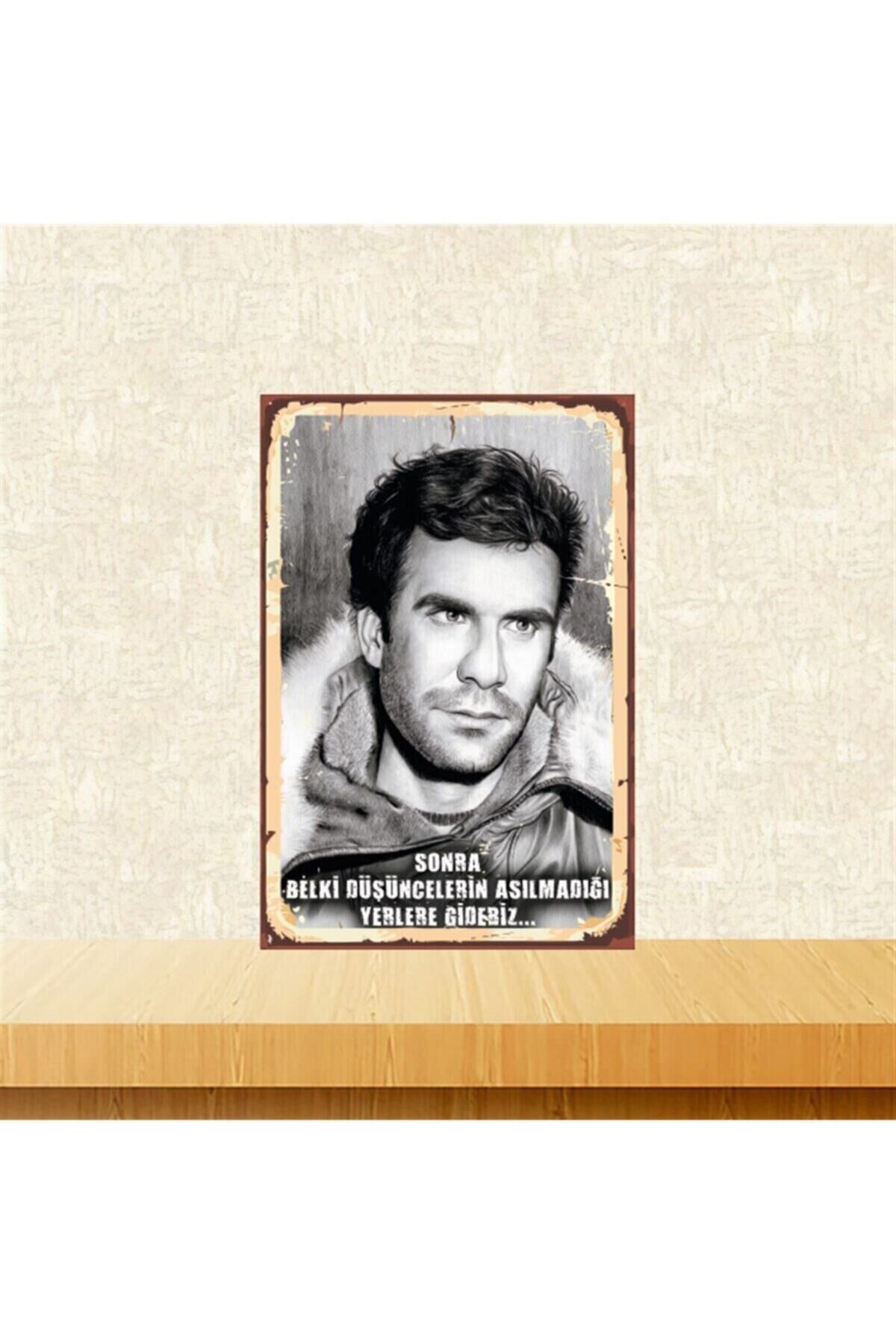 Deniz Gezmiş Düşüncelerin Asılmadığı Yerlere Gideriz 20-30 Cm Retro Ahşap Tablo Tkfx4675