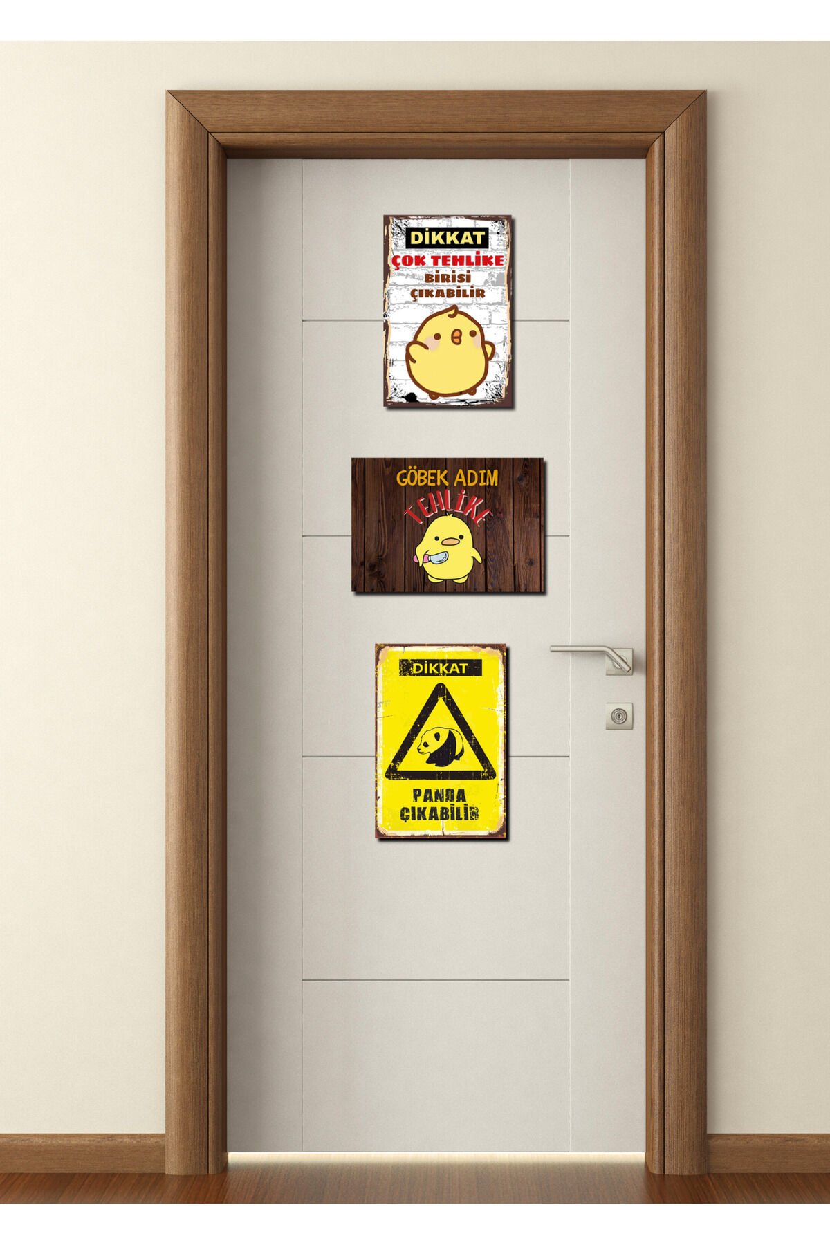 Genç Odası Kapı Posteri 3'lü Ahşap Poster Set (20x30cm)