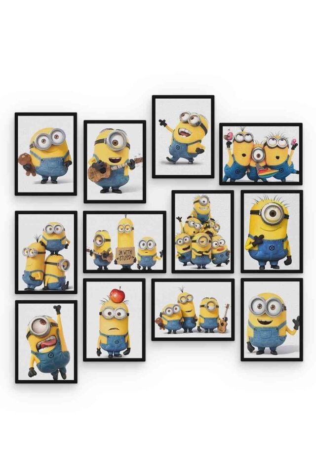Minions 12 Parça Mdf (ahşap) Tablo Ofis Boyu