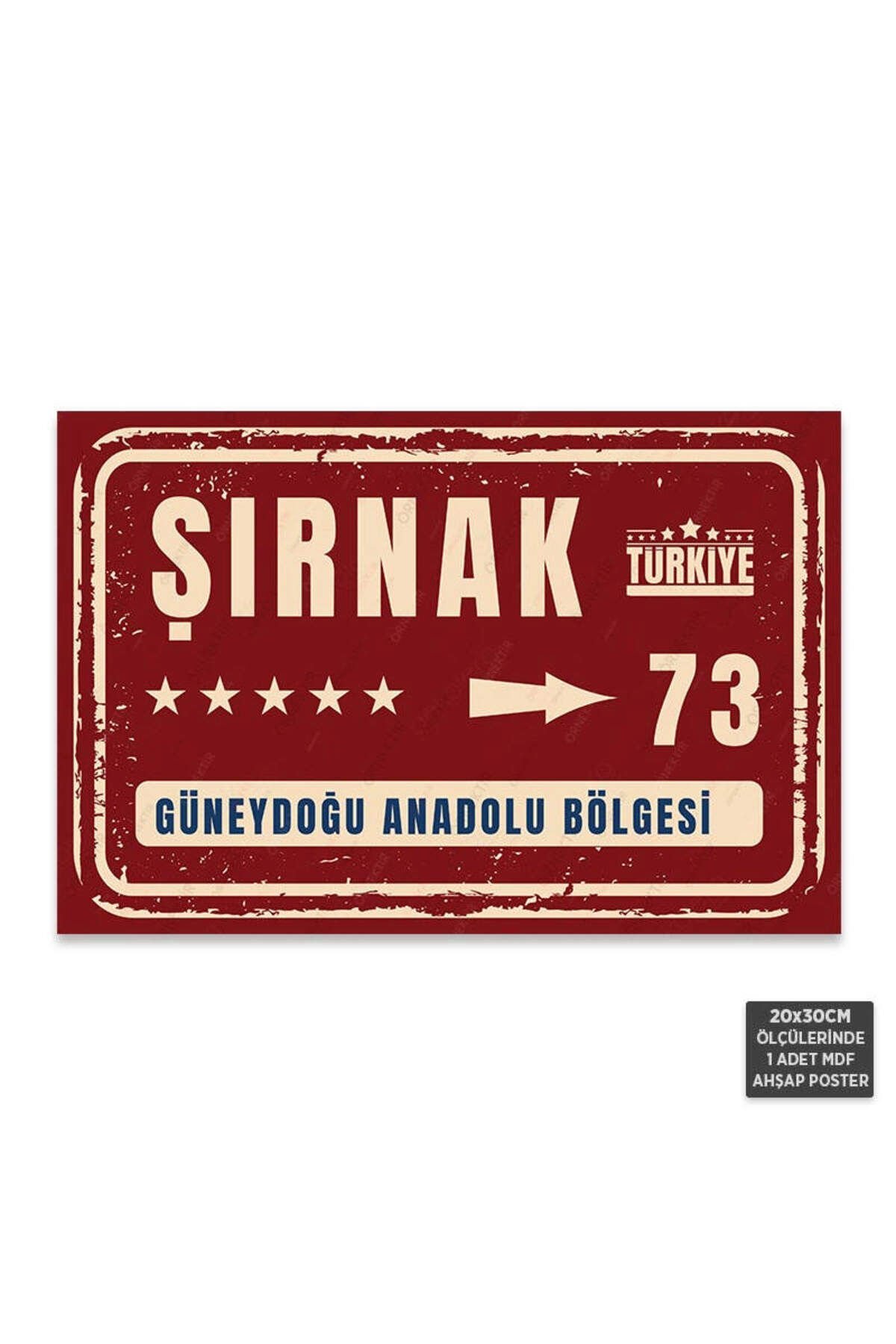 PT1177 - Şırnak Şehir Tabelası Retro Mdf Ahşap Poster (20x30cm)