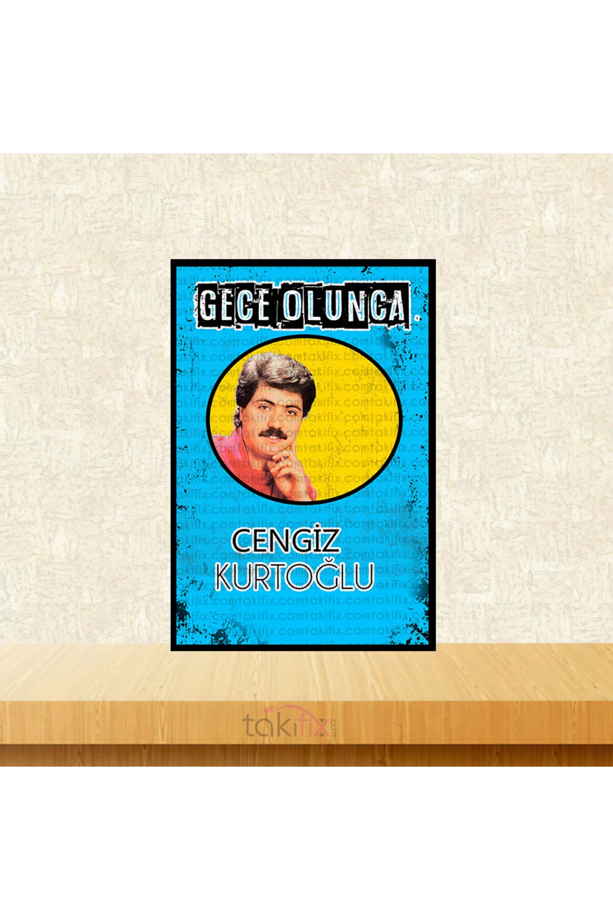 Cengiz Kurtoğlu Gece Olunca Tasarımlı 20x30 Cm Retro Ahşap Tablo