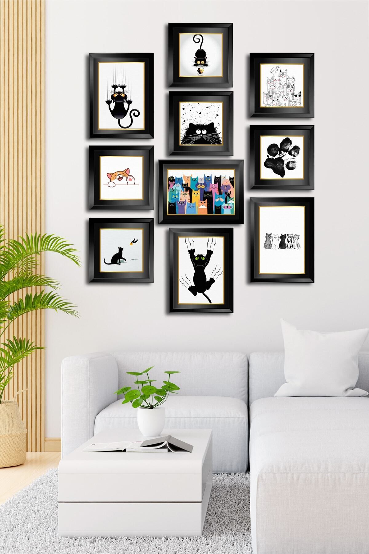 10 Parçalı Çerçeve Görünümlü Mdf Tablo Seti Flm139