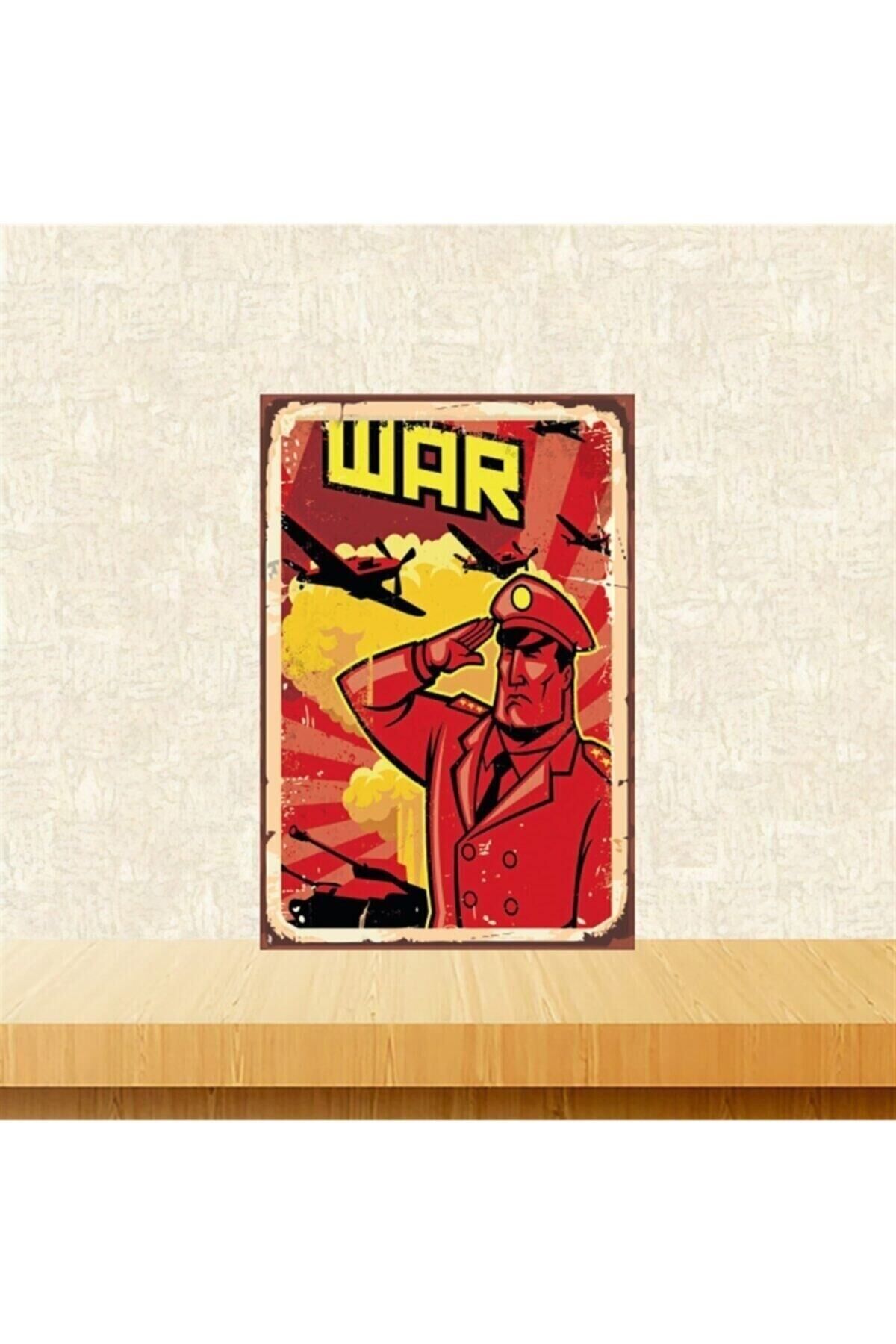 War 20-30 Cm Retro Ahşap Tablo Tkfx5275