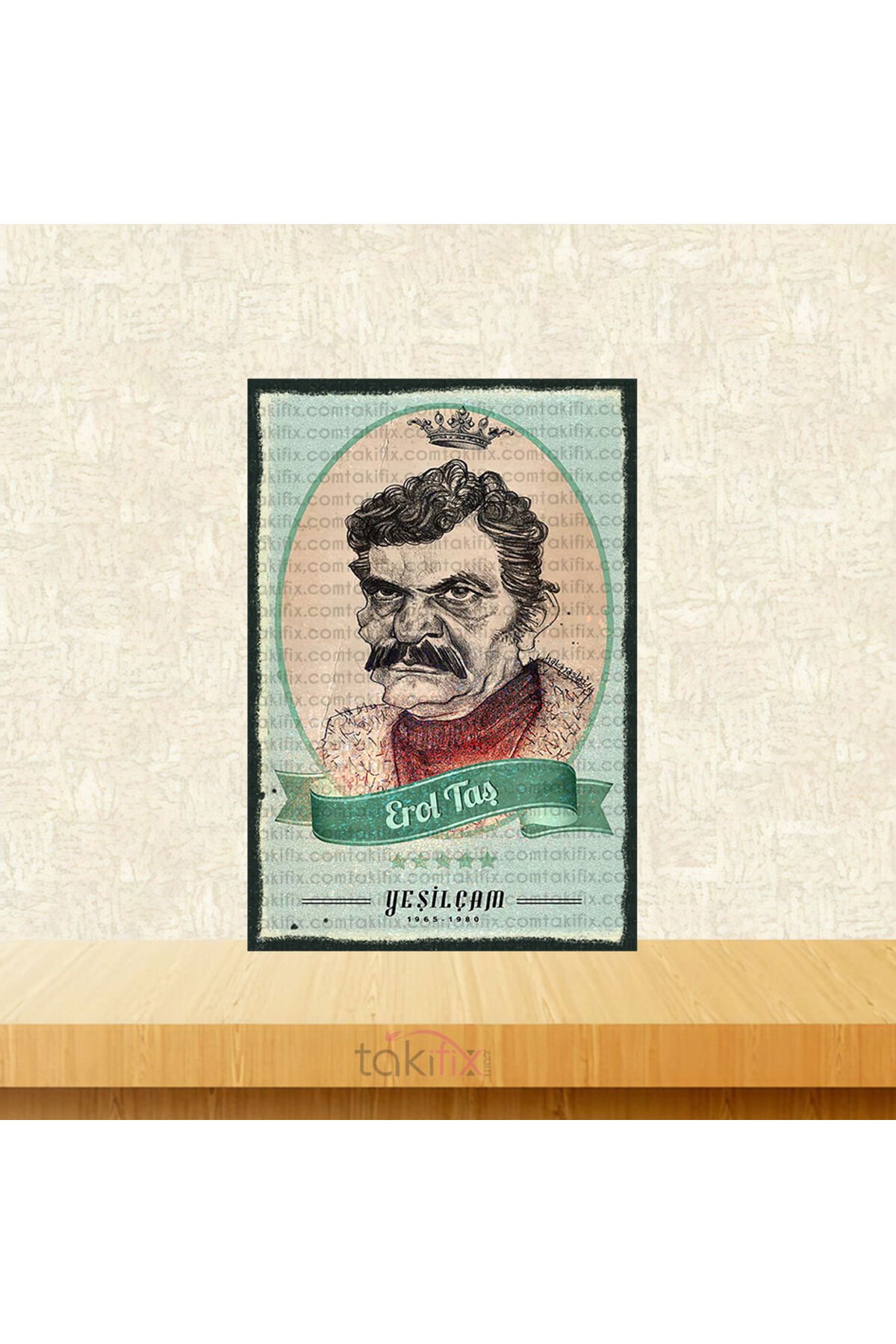 Erol Taş Yeşilçam Tasarımlı 20x30 Cm Retro Ahşap Tablo