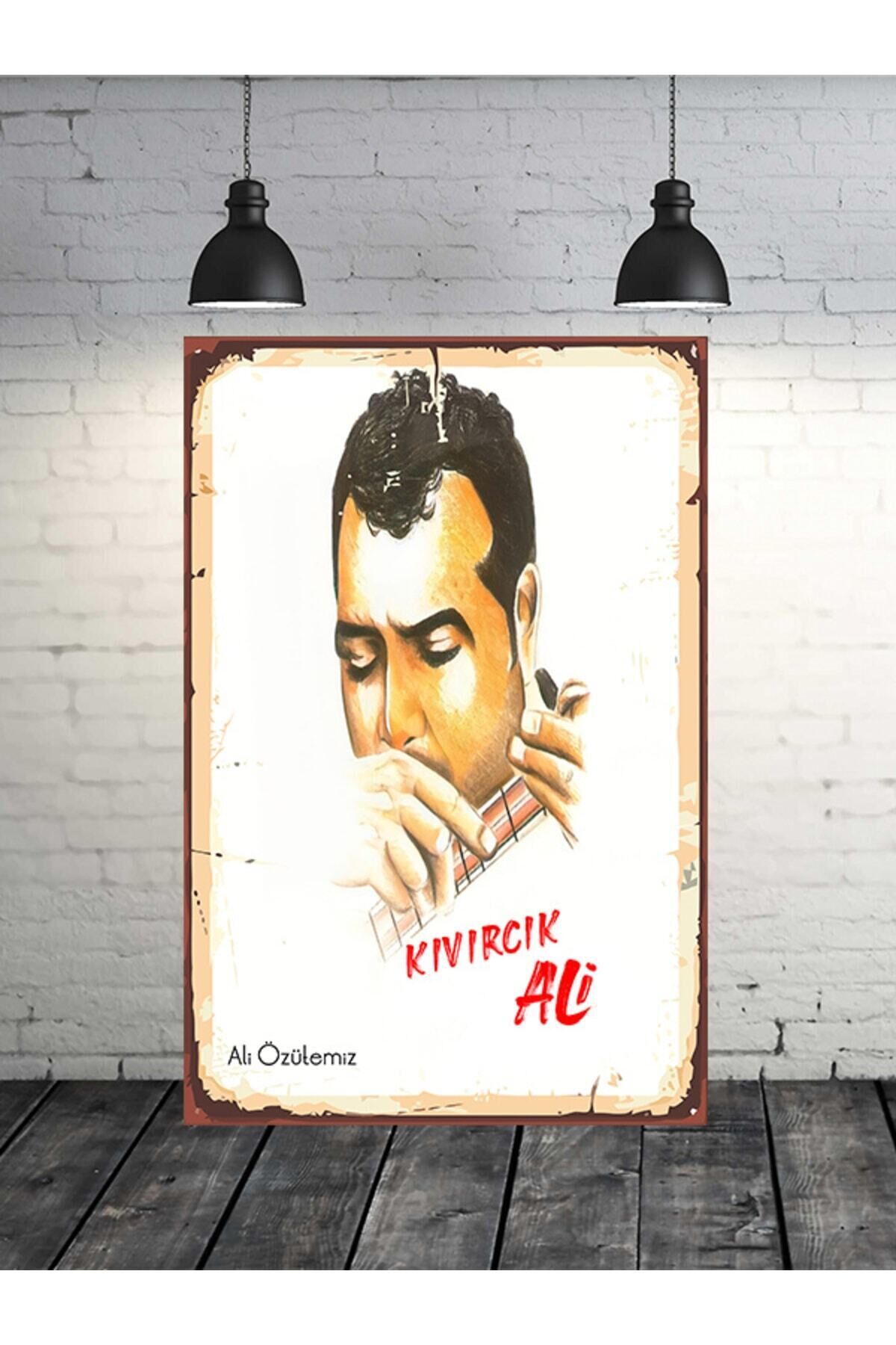 Kıvırcık Ali 20x30 Cm Retro Ahşap Tablo