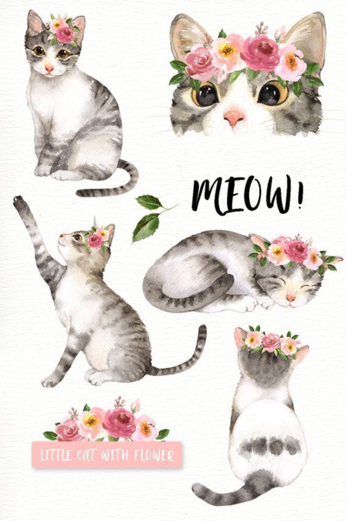 Kedi Figürlü Mdf Ahşap Poster 20x30