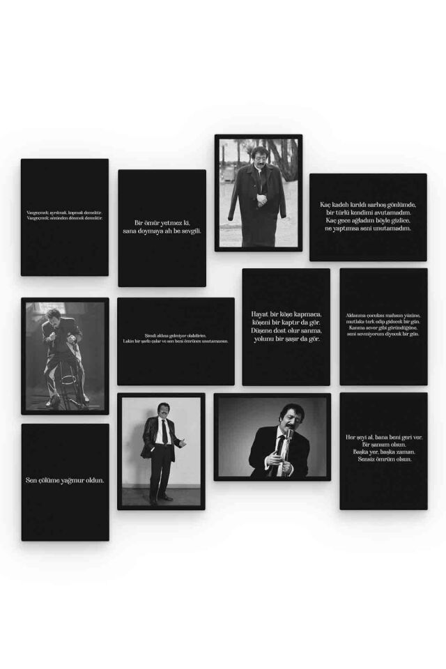 Müslüm Gürses 12 Parça Mdf (ahşap) Tablo Ofis Boyu