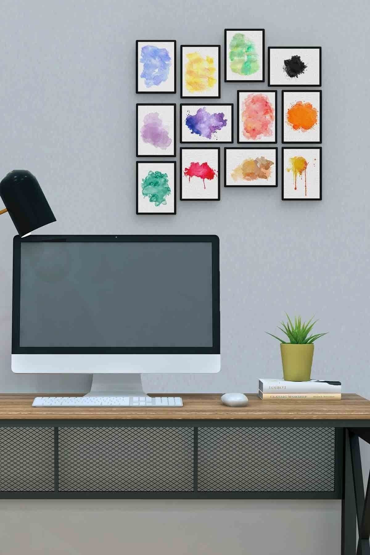 Renkler 12 Parça Mdf (ahşap) Tablo Ofis Boyu