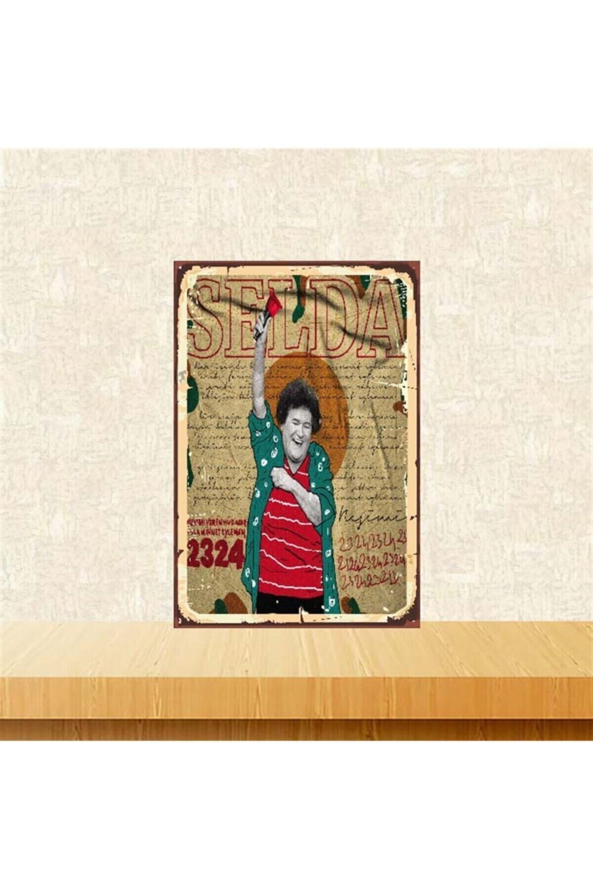 Selda Bağcan Minnet Eylemem Retro Ahşap Poster 20-30 cm