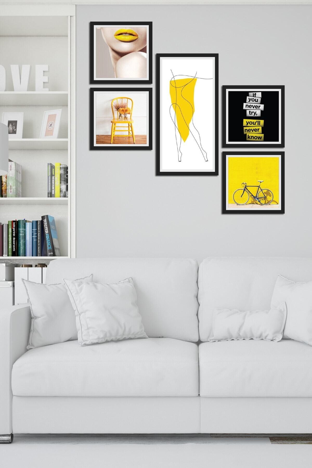 Collage Style 5 Parçalı Mdf Tablo Atf239