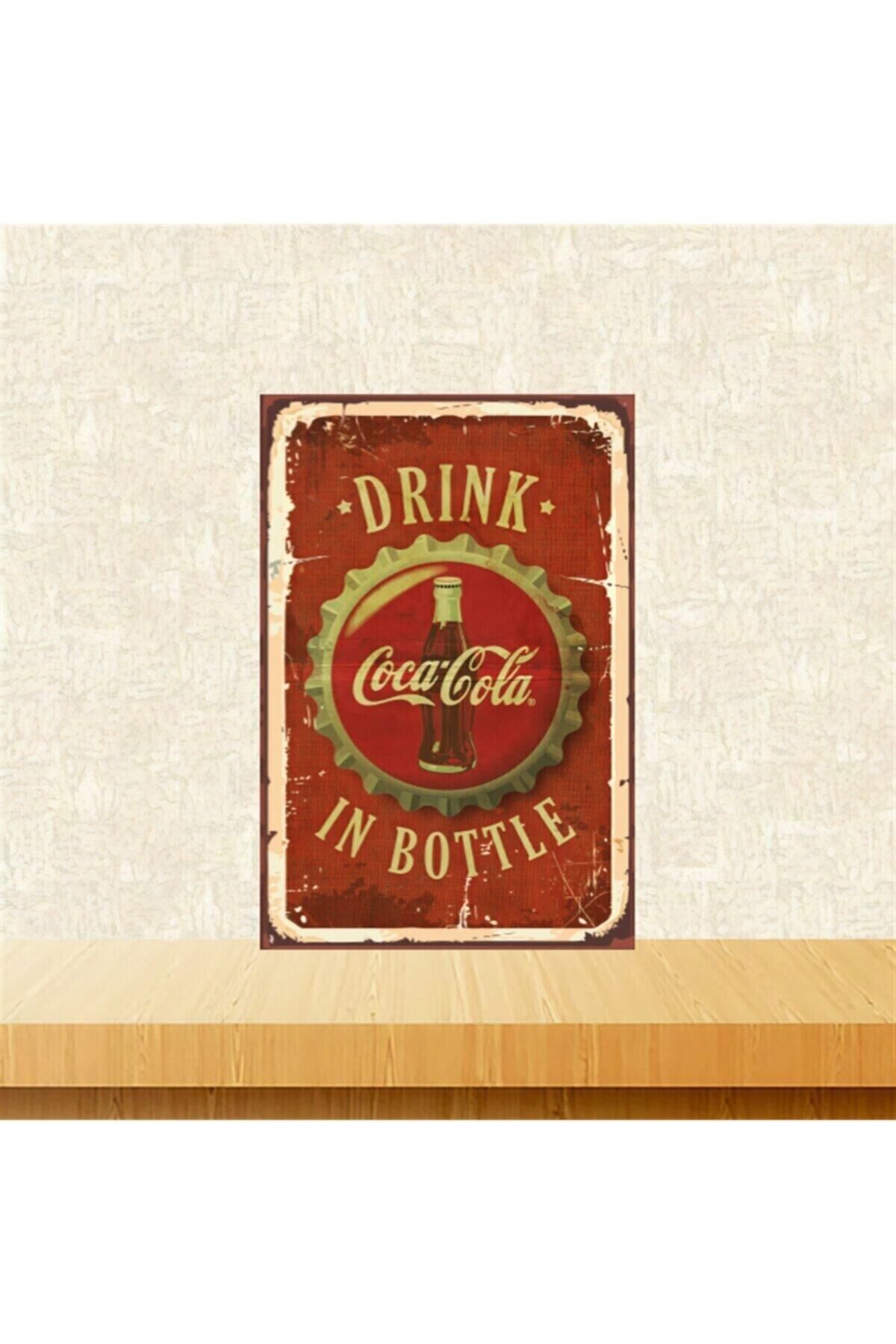 Drink Coca Cola 20-30 cm Retro Ahşap Tablo Tkfx5161