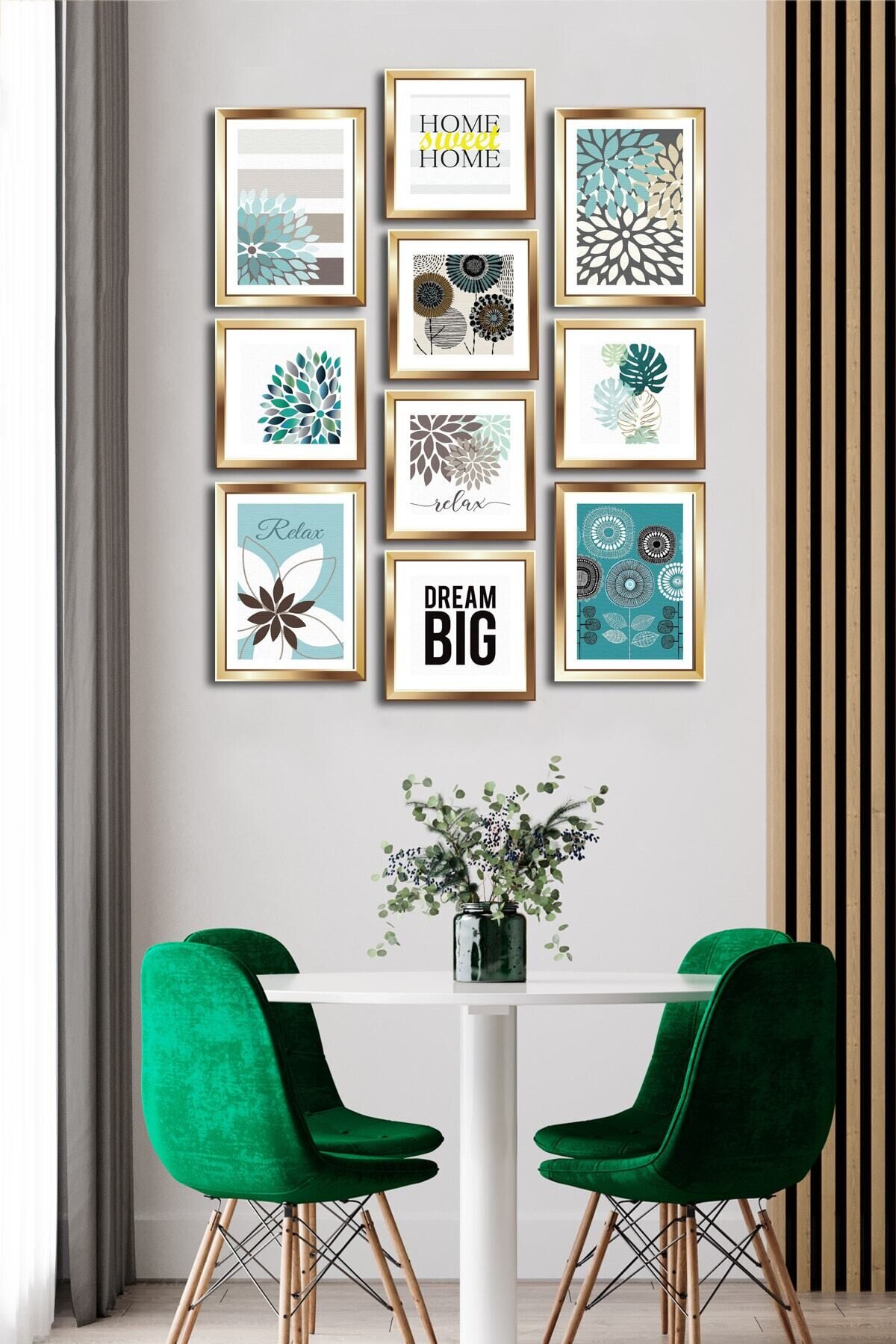 10 Parçalı Çerçeve Görünümlü Mdf Tablo Seti Flm157