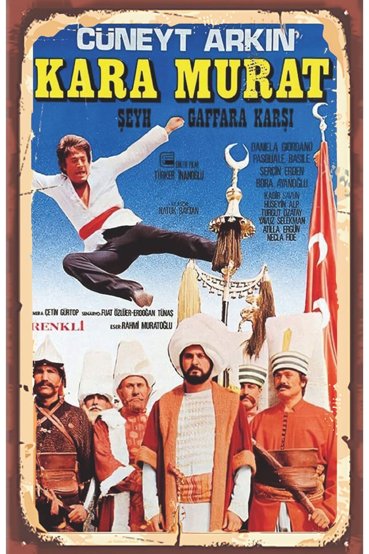 Yeşilçam Temalı Retro Ahşap Poster