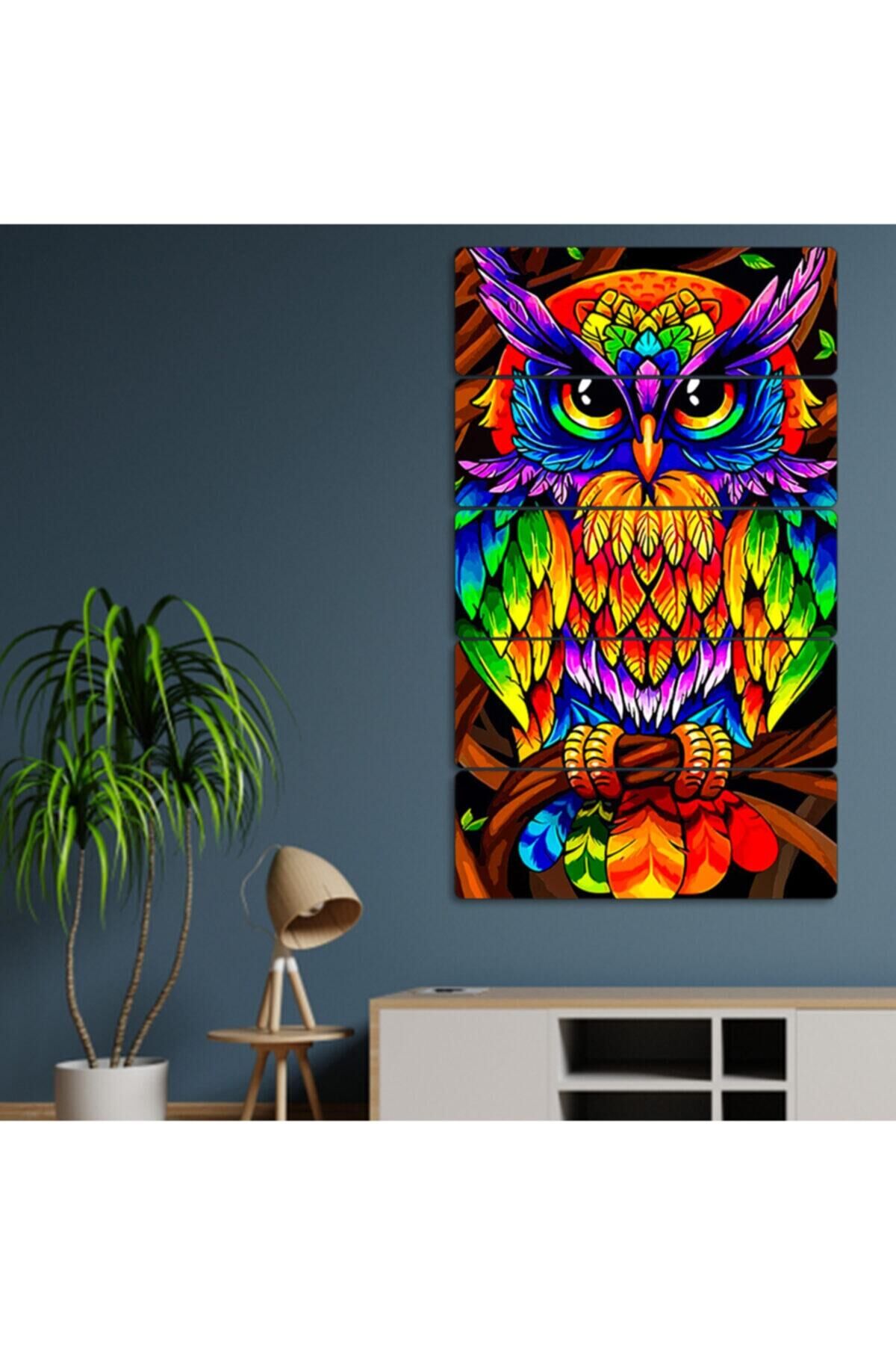 Baykuş - 5 Parçalı Tablo