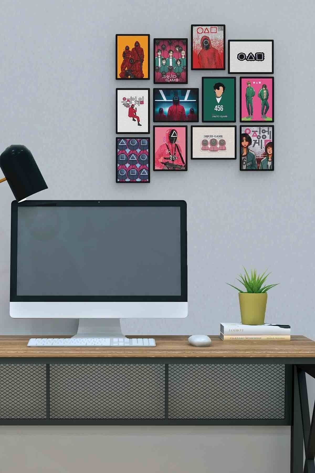 Squid Game 12 Parça Mdf (ahşap) Tablo Ofis Boyu