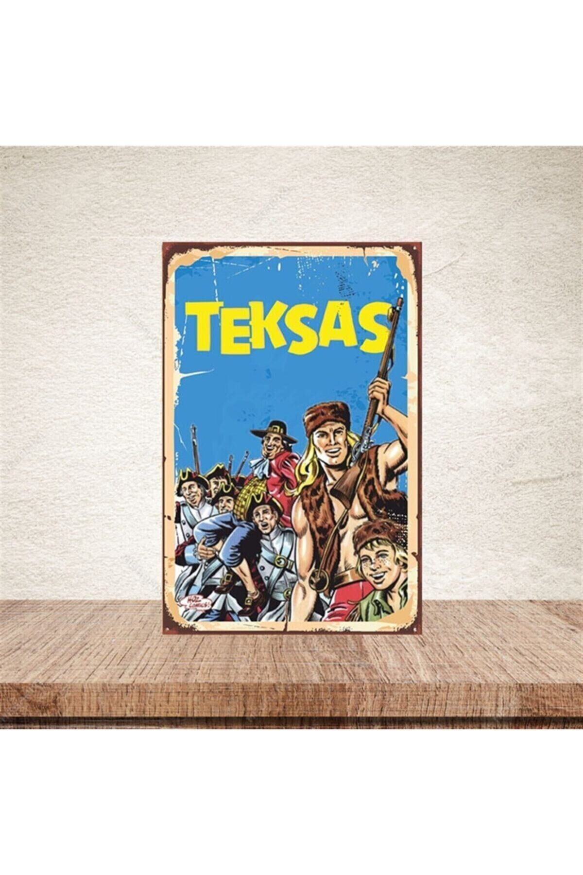 Teksas 20-30 cm Retro Ahşap Poster