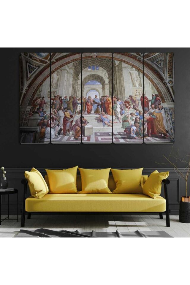 Atina Okulu, Raffaello Sanzio - 5 Parçalı Tablo