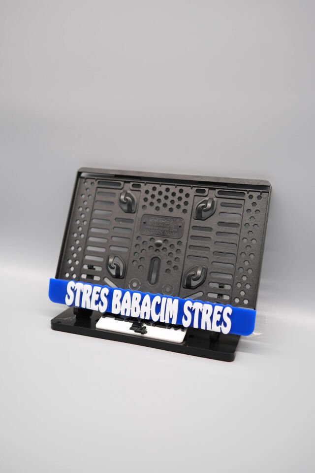 STRES BABACIM STRES 3D KABARTMALI MAVİ PLEKSİ MOTOR PLAKALIĞI