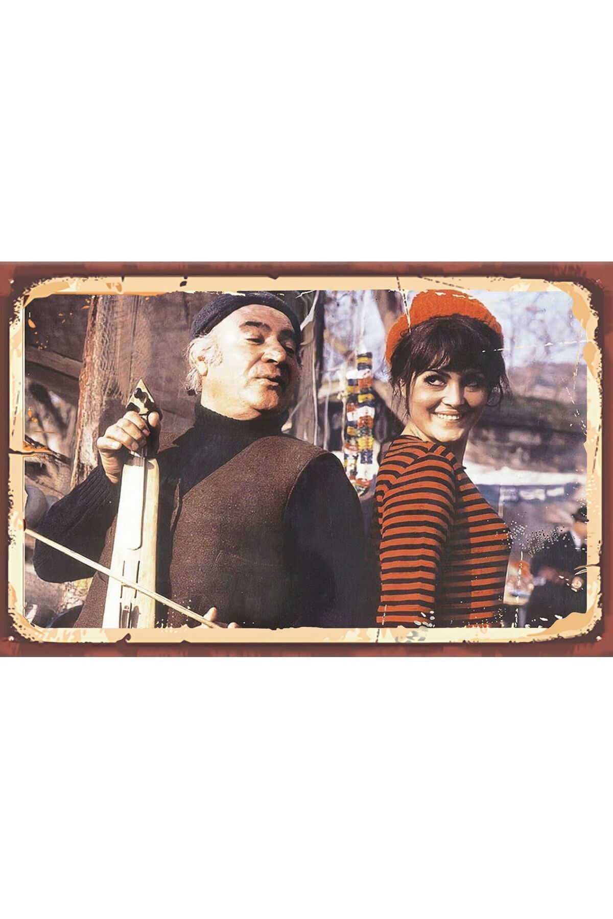 Yeşilçam Temalı Retro Ahşap Poster