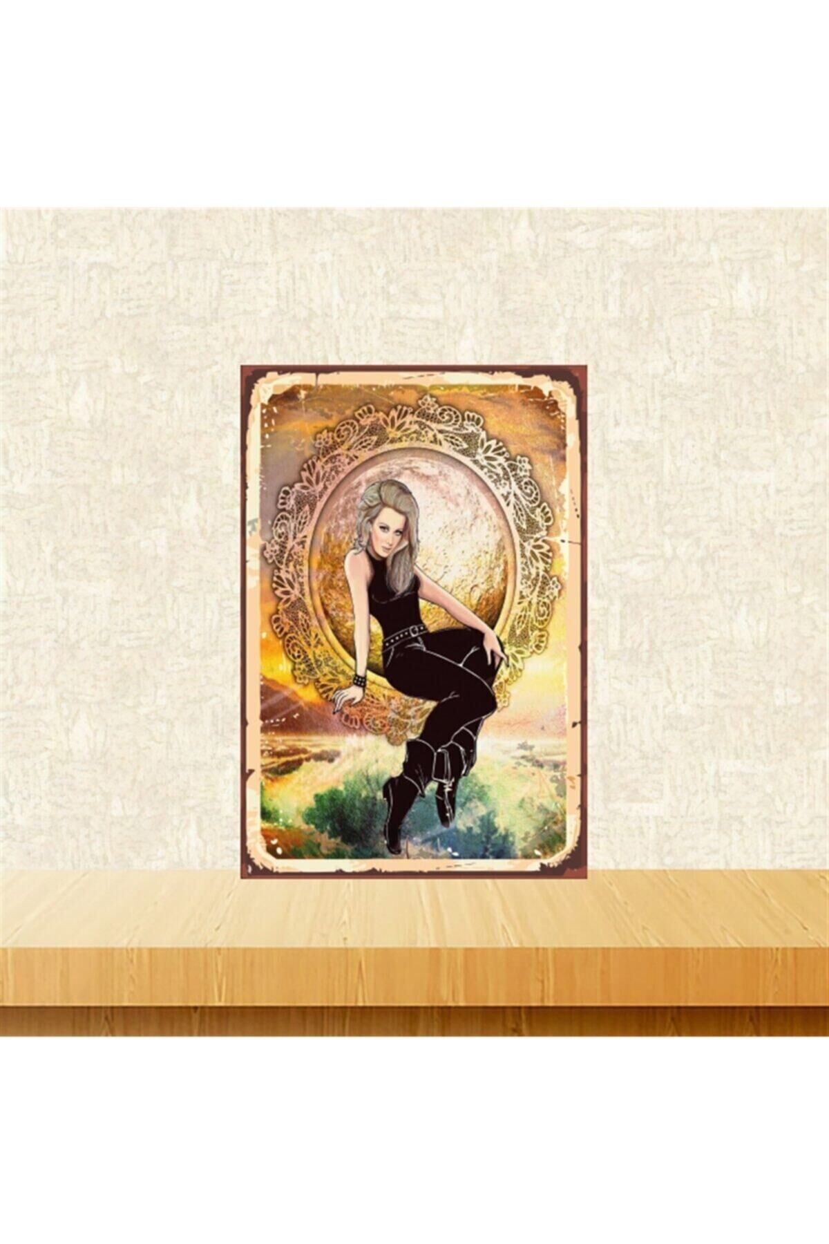 Filiz Akın 20-30 Cm Retro Ahşap Tablo Tkfx4989