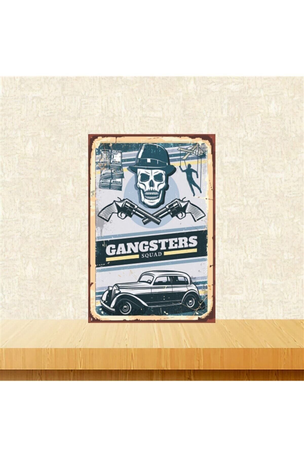 Gangstar Kurukafa 20-30 Cm Retro Ahşap Tablo Tkfx5282