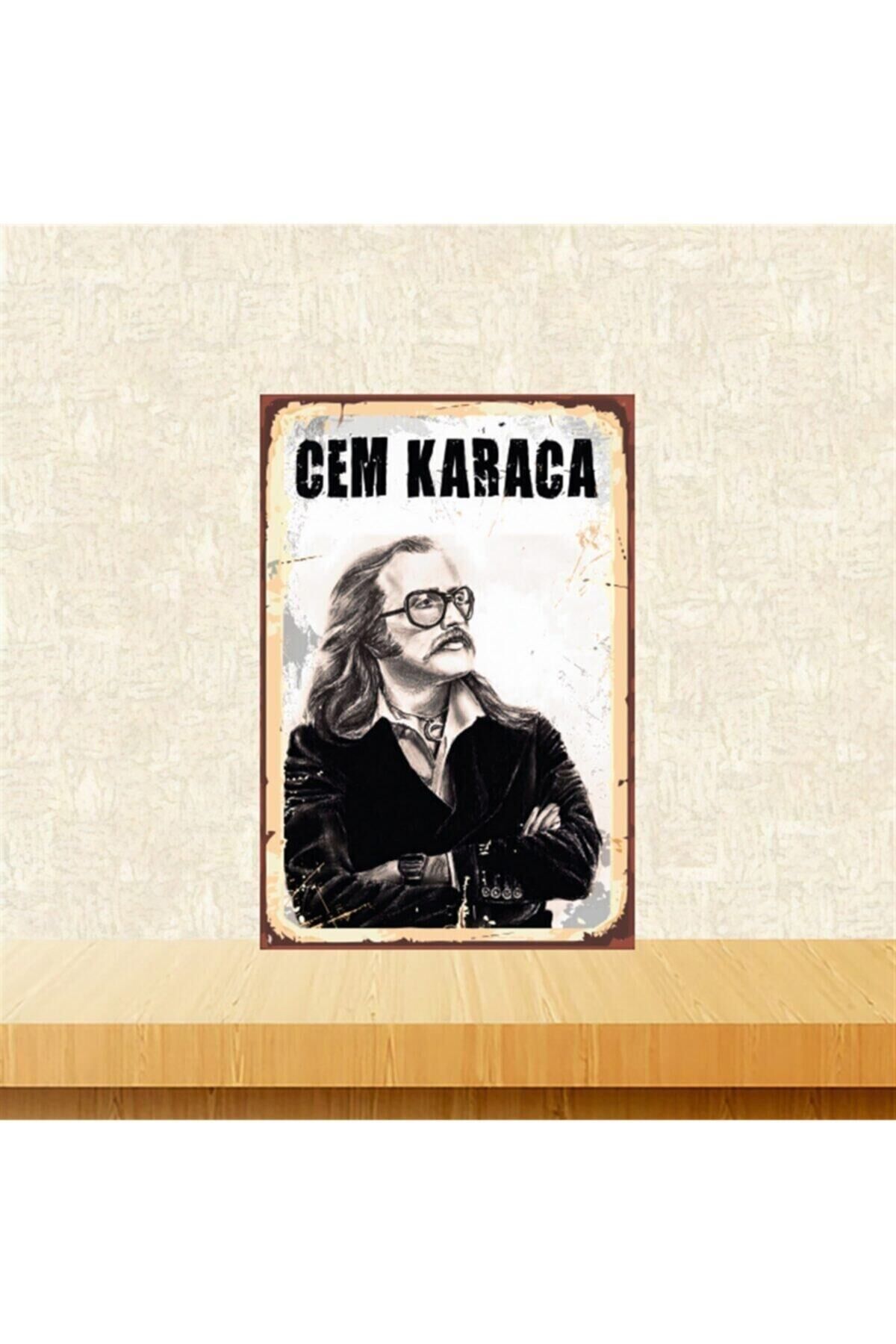 Siyah Cem Karaca Tasarımlı Retro Ahşap Tablo Tkfx4781