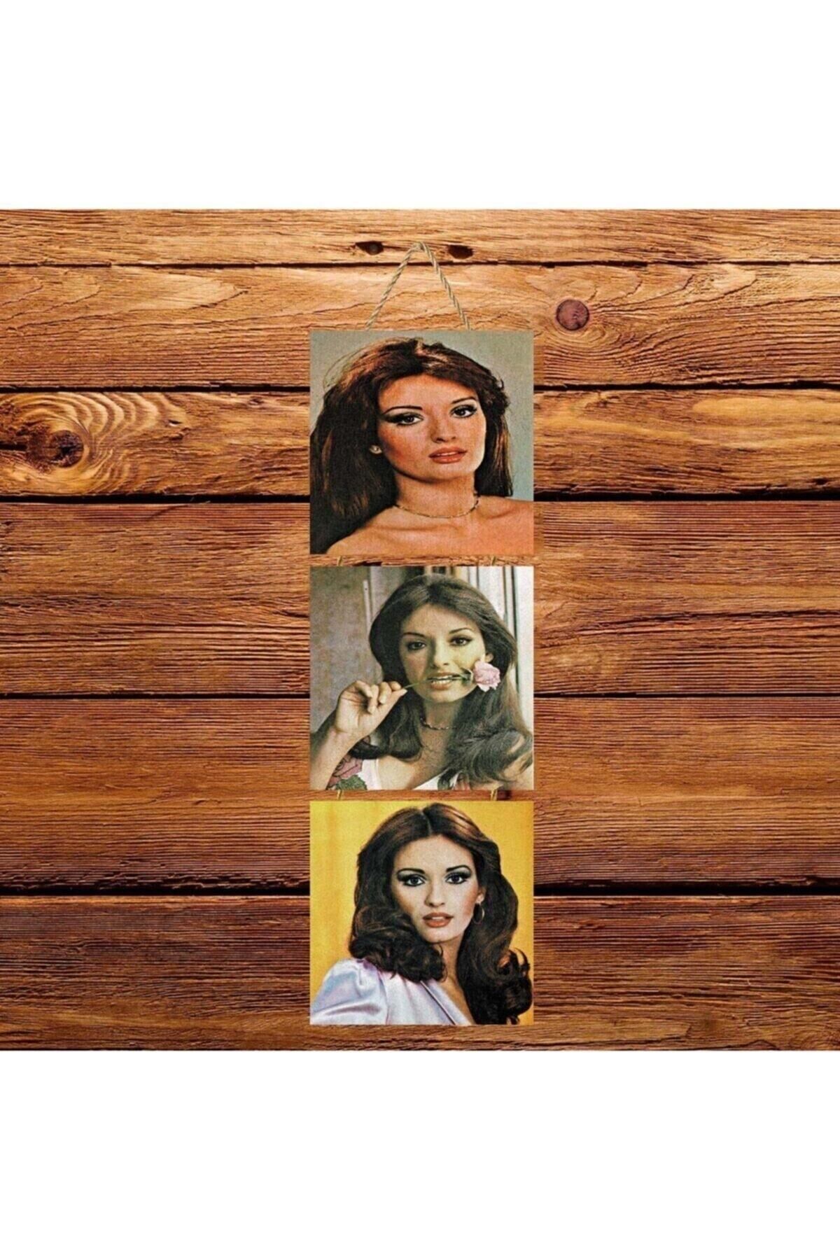 Müjde Ar Üçlü Retro Ahşap Poster Ü121