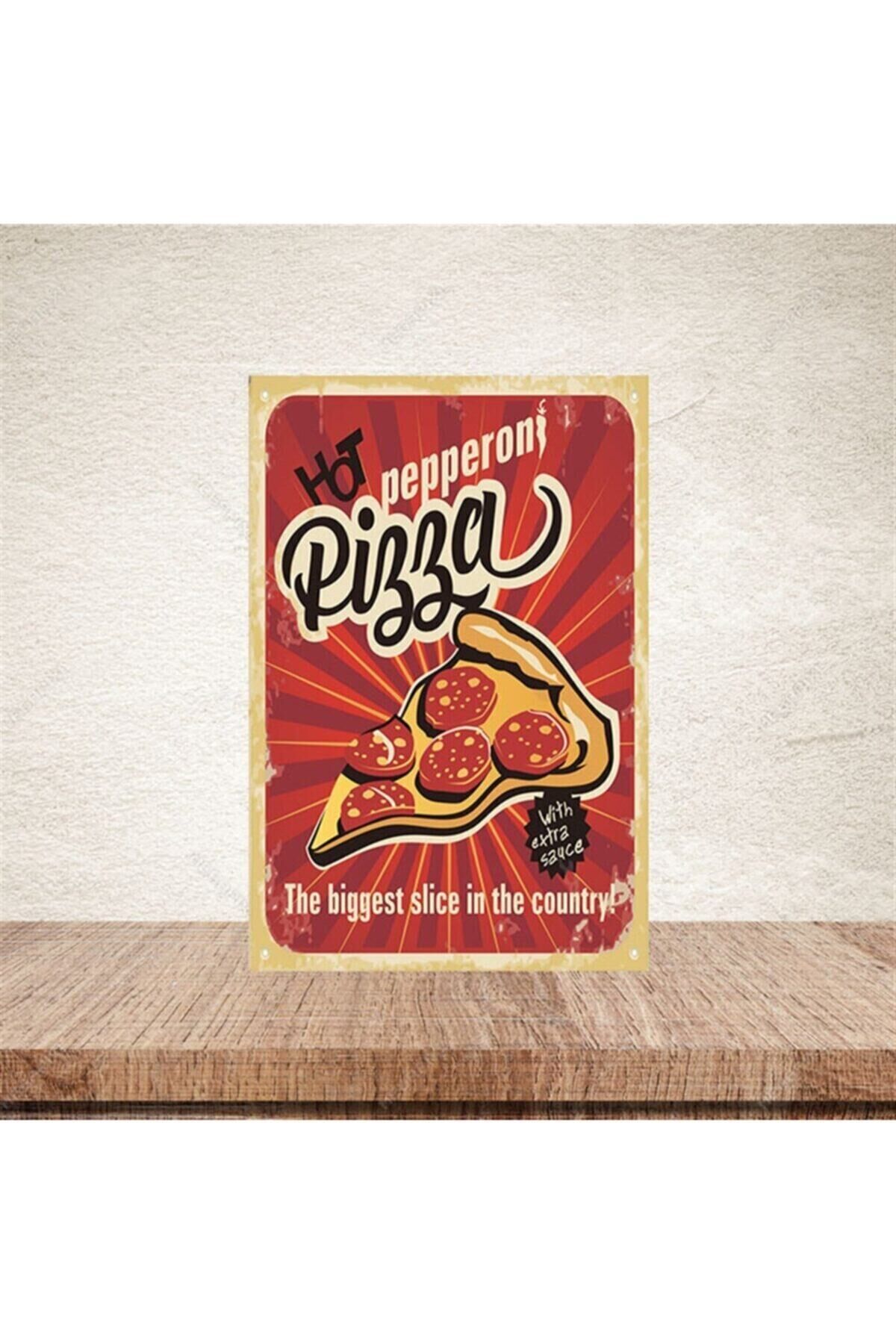 Pizza 20-30 Cm Retro Ahşap Poster