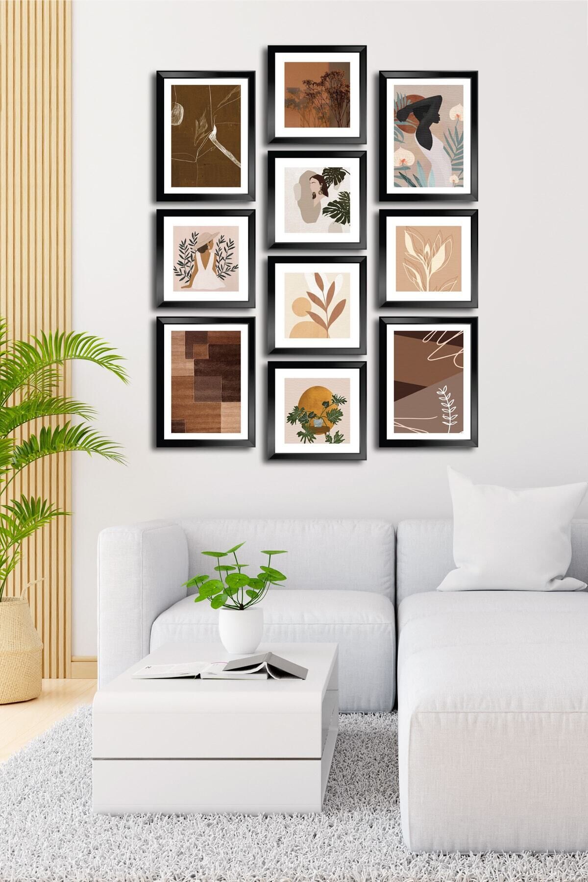 10 Parçalı Çerçeve Görünümlü Mdf Tablo Seti Flm180