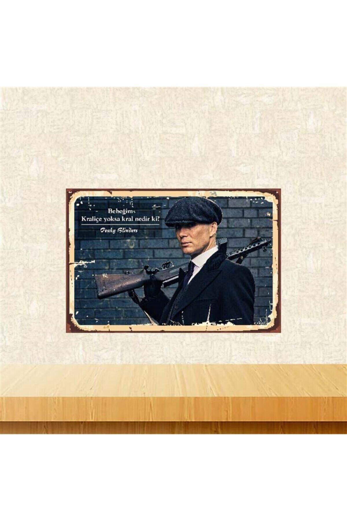 Kraliçe Yoksa Kral Nedir Ki Peaky Blinders 20-30 Cm Retro Ahşap Poster