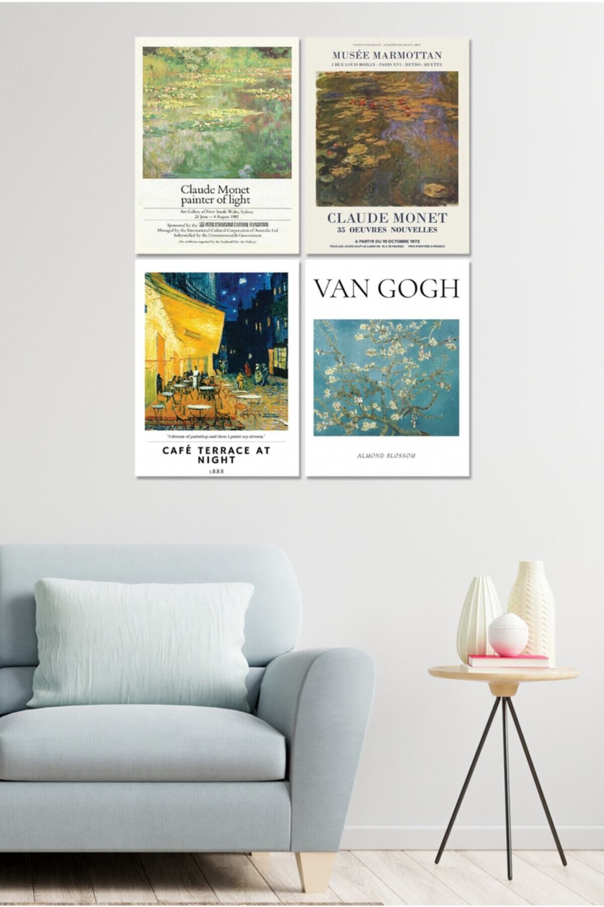 4 Parçalı Çerçeve Görünümlü Mdf Tablo Seti Dnu067