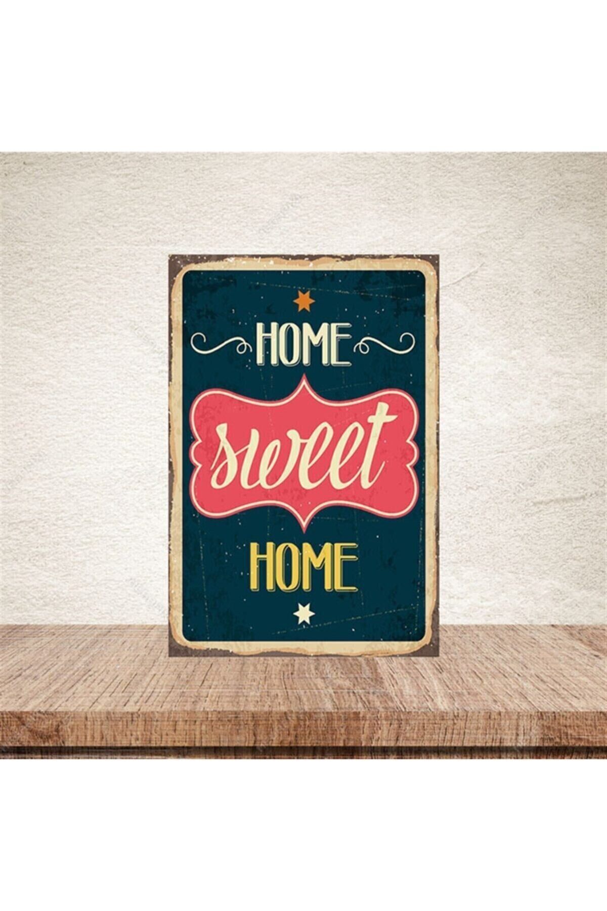 Home Sweet Home 20-30 Cm Retro Ahşap Poster