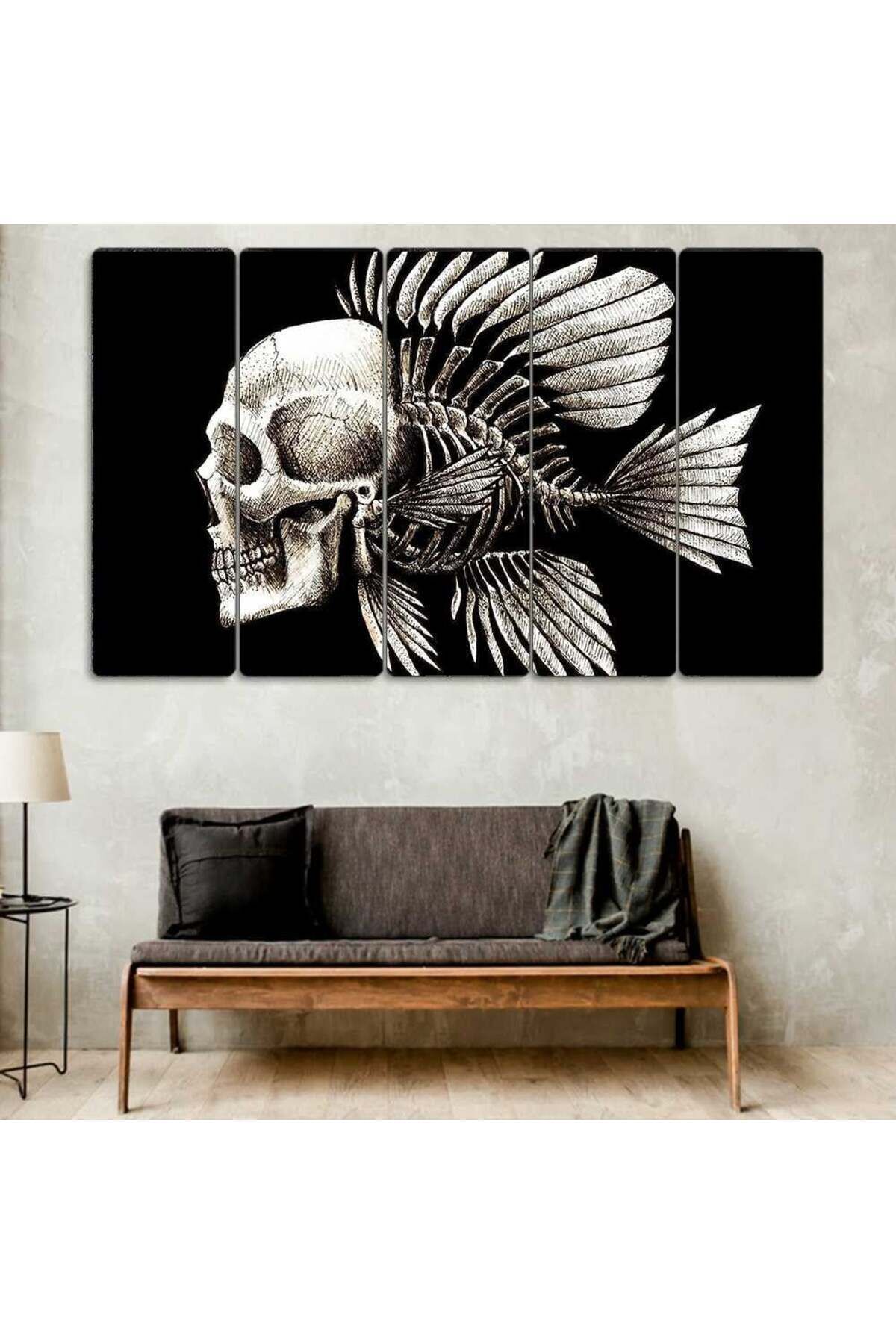 Kuru Kafa, Balık İskeleti - 5 Parçalı Tablo