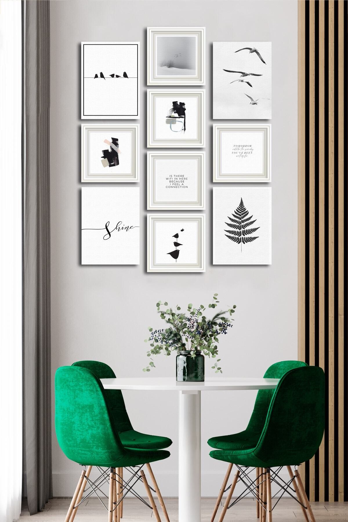 10 Parçalı Çerçeve Görünümlü Mdf Tablo Seti Flm192