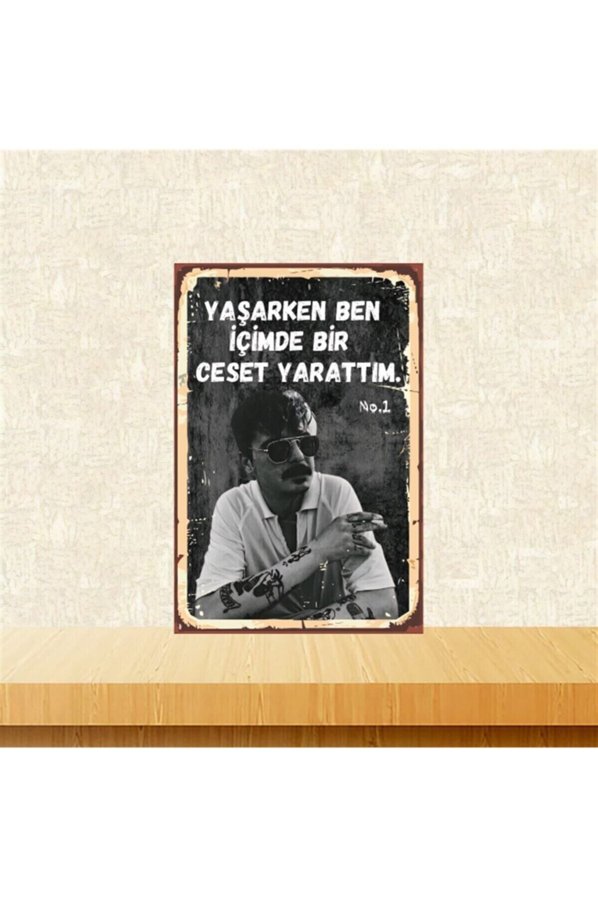 No.1 Içimde Bir Ceset Yarattım 20-30 Cm Retro Ahşap Tablo Tkfx4527