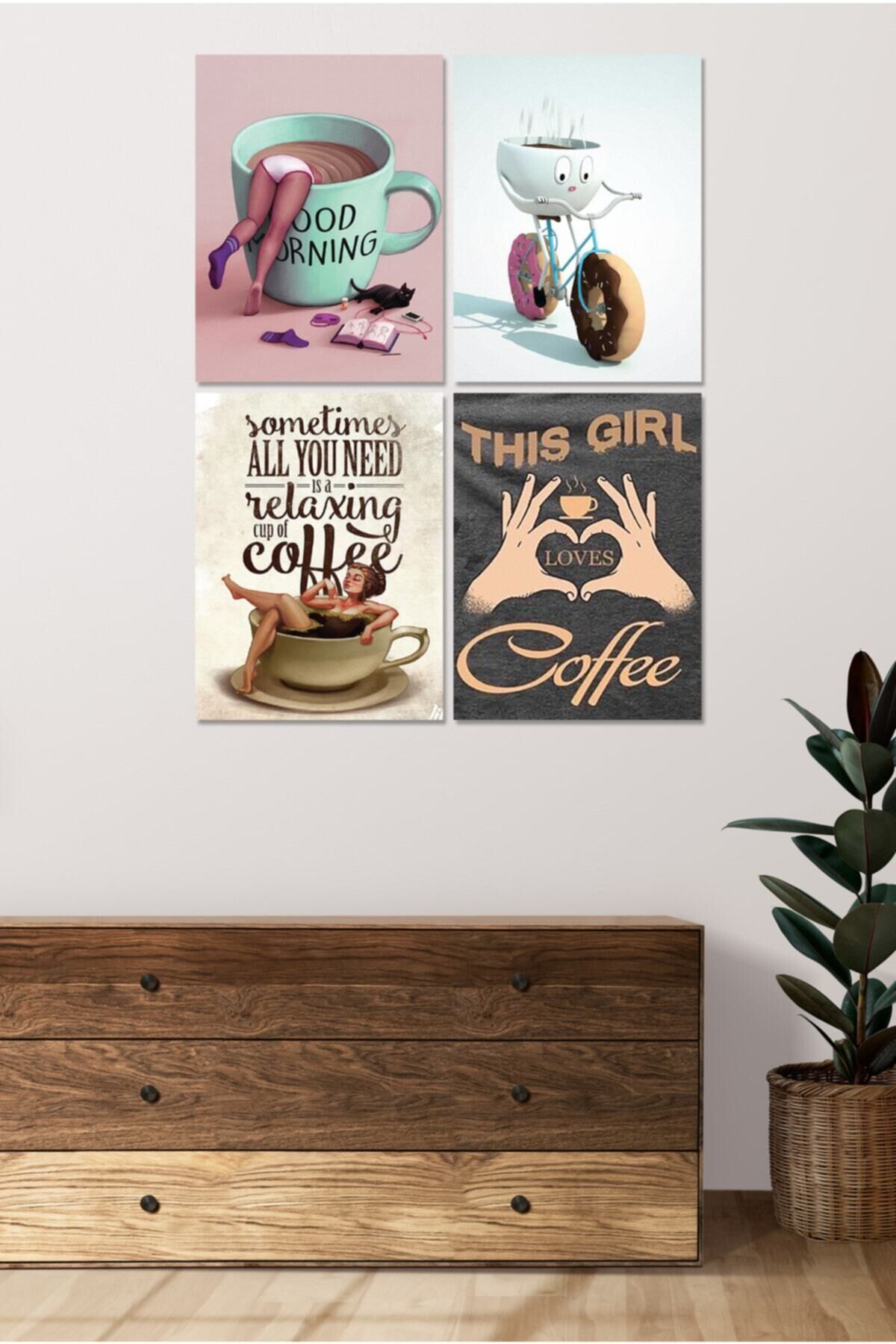 4 Parçalı Çerçeve Görünümlü Mdf Tablo Seti Dnu011