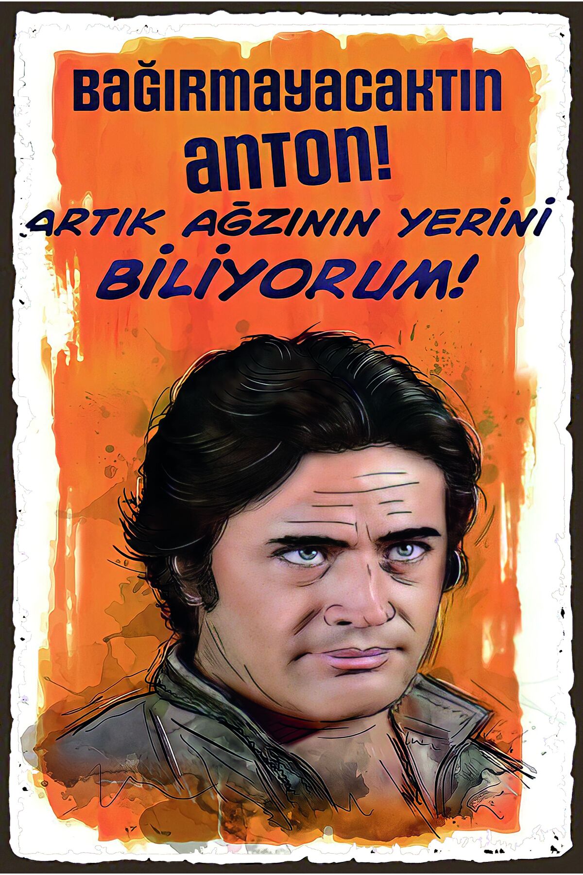 Yeşilçam Temalı Retro Ahşap Poster