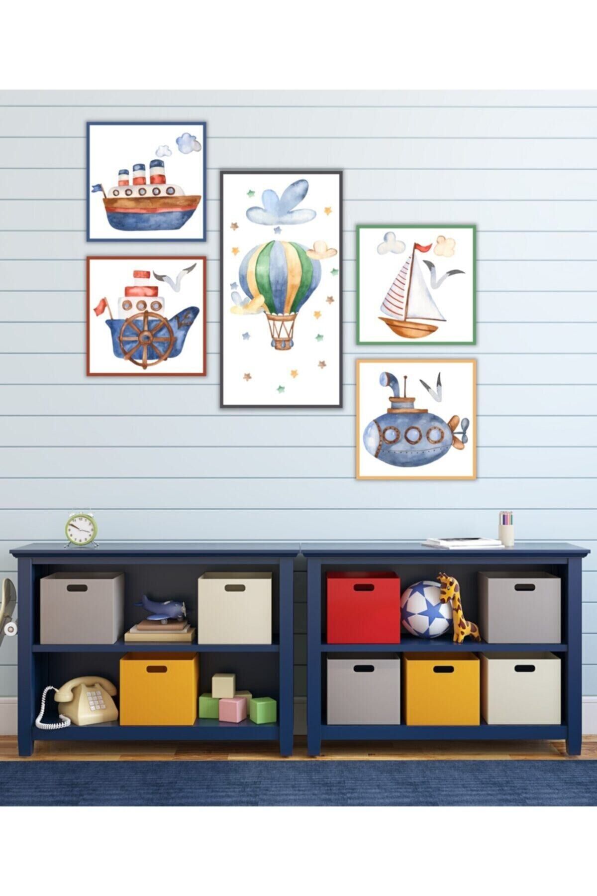 Hediyelik,dekoratif- Çocuk Odası 5 Parça Mdf Tablo